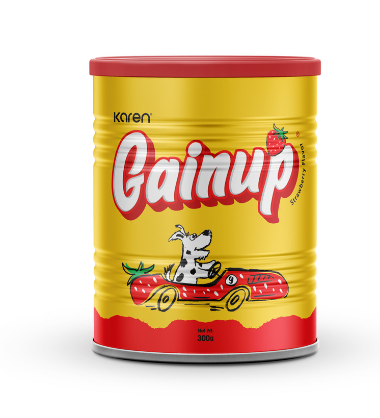 نمای کامل و بستهبندی پودر گین آپ کارن کیفیت و اصالت تضمینی با طراحی شیک و بهداشتی