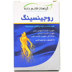 بستهبندی اورجینال کپسول روجینسینگ قائم دارو کیفیت و اصالت تضمینی همراه با مشخصات محصول
