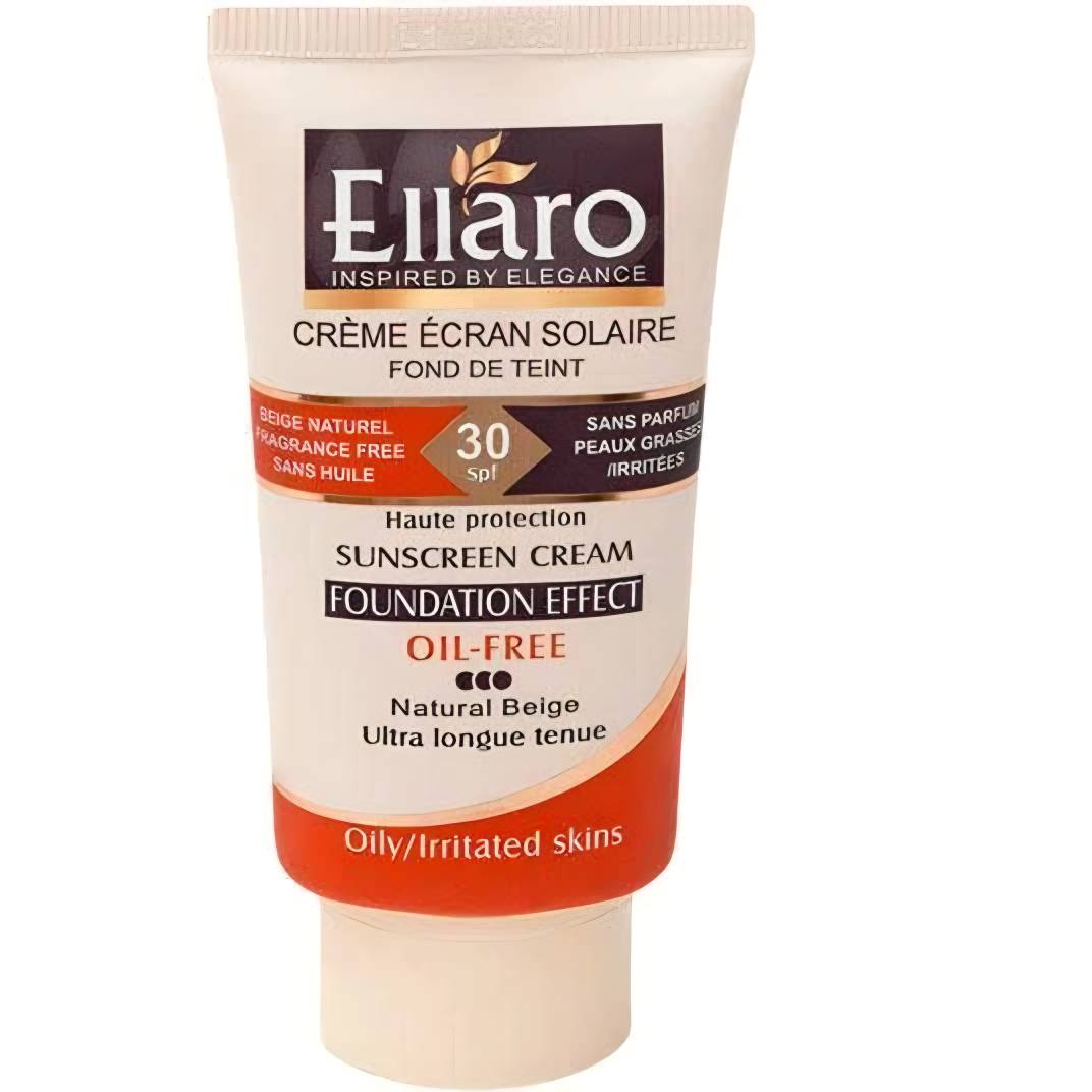 جزئیات دقیق و متریال کرم ضد آفتاب فاقد چربی پوشش کرم پودر SPF30 الارو کیفیت بالا و ماندگار در نمای ماکرو