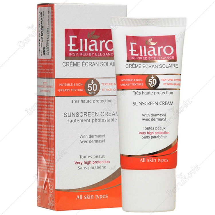 جزئیات دقیق و متریال کرم ضد آفتاب SPF50 الارو کیفیت بالا و ماندگار در نمای ماکرو