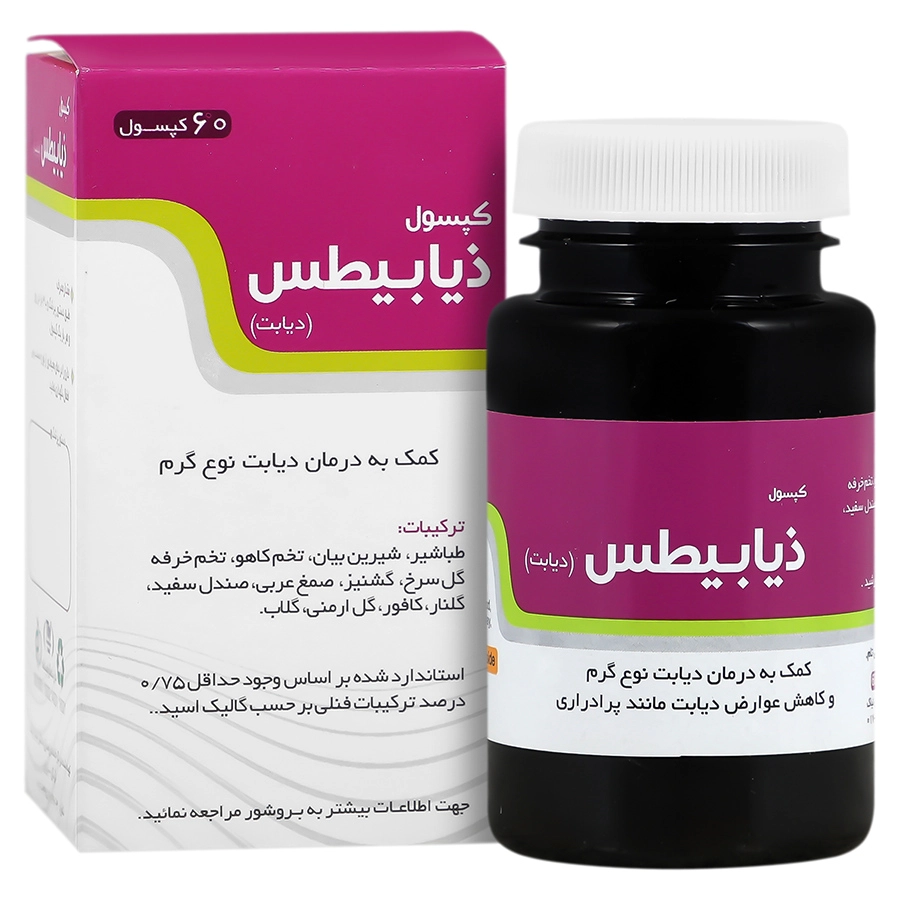 نمای پشت و جزئیات طراحی کپسول ذیابیطس (دیابت) نیاک کیفیت و اصالت تضمینی با کیفیت بالا