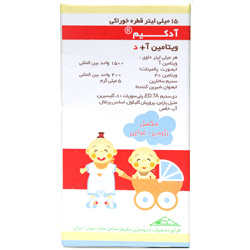 نمای پشت و جزئیات طراحی قطره آدکیم داروسازی حکیم کیفیت و اصالت تضمینی با کیفیت بالا