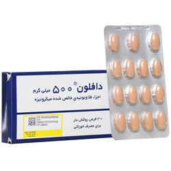 بستهبندی اورجینال دافلون 500 میلی گرمی سرویه کیفیت و اصالت تضمینی همراه با مشخصات محصول