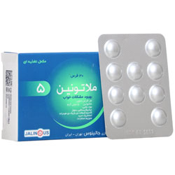 طراحی مدرن و بستهبندی اصلی ملاتونین 5 جالینوس 50 عددی کیفیت و اصالت تضمینی در نمای کامل