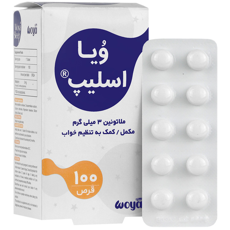 نمای پشت و جزئیات طراحی ویا اسلیپ ملاتونین 3 میلی گرم کیفیت و اصالت تضمینی با کیفیت بالا