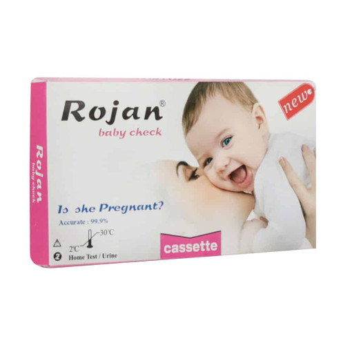 نمای جانبی و طراحی ظاهری تست بارداری کاستی روژان روژان آزما بهداشت و مراقبت شخصی با رنگبندی جذاب