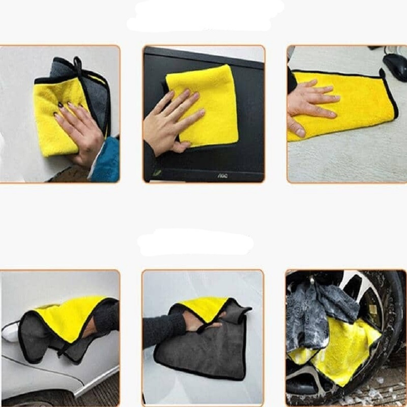 طراحی مدرن و استاندارد حوله دستمال نظافت خودرو و منزل میکروفایبر ۷۰ گرمی مدل 40×30 در نمای کامل - نمای 8_1
