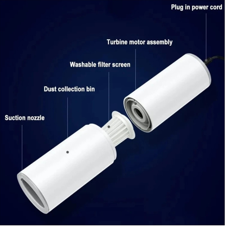 نمای جانبی و طراحی ظاهری جاروبرقی شارژی خودرو ۱۲۰ وات اصلی مدل A6 با رنگبندی جذاب - نمای 11_5