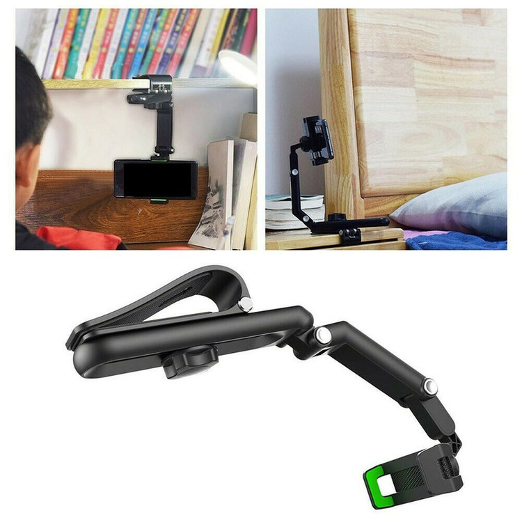 بستهبندی اورجینال پایه نگهدارنده گوشی موبایل ۳۶۰ درجه مدل sun visor (هولدر جرثقیلی ـ هولدر آینهای ـ هولدر آفتابگیر) همراه با مشخصات فنی محصول