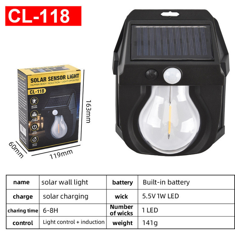 جزئیات کیفیت ساخت و متریال بهکاررفته در چراغ شارژی دیواری خورشیدی تک لامپ روشناییی مدل CL-118 ( - سولار) - نمای 5_1