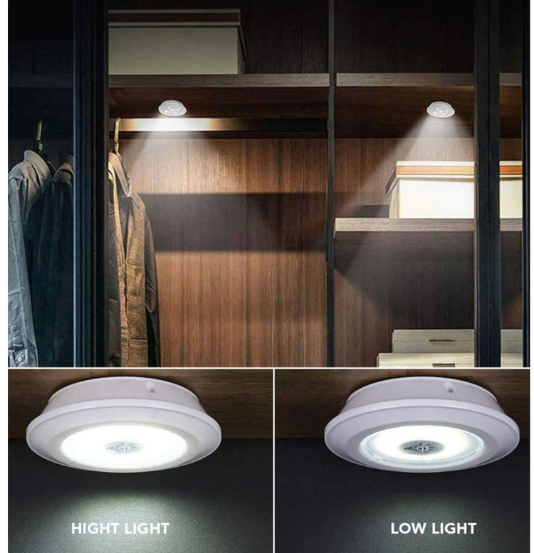 تصویر تخصصی چراغ زیر کابینتی (چراغ سقفی، چراغ مخفی) ریموت دار و باطریخور 3in1 مجموعه 3 عددی با نمایش ویژگیها و جزئیات فنی - نمای 18_1