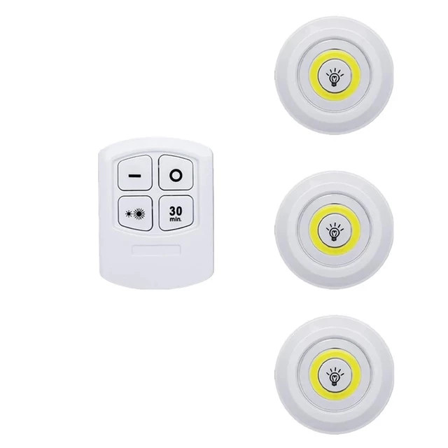 بافت و جنس مواد اولیه چراغ زیر کابینتی (چراغ سقفی، چراغ مخفی) کنترل دار و باطریخور 3in1 مجموعه 3 عددی در نمای نزدیک - نمای 5_1