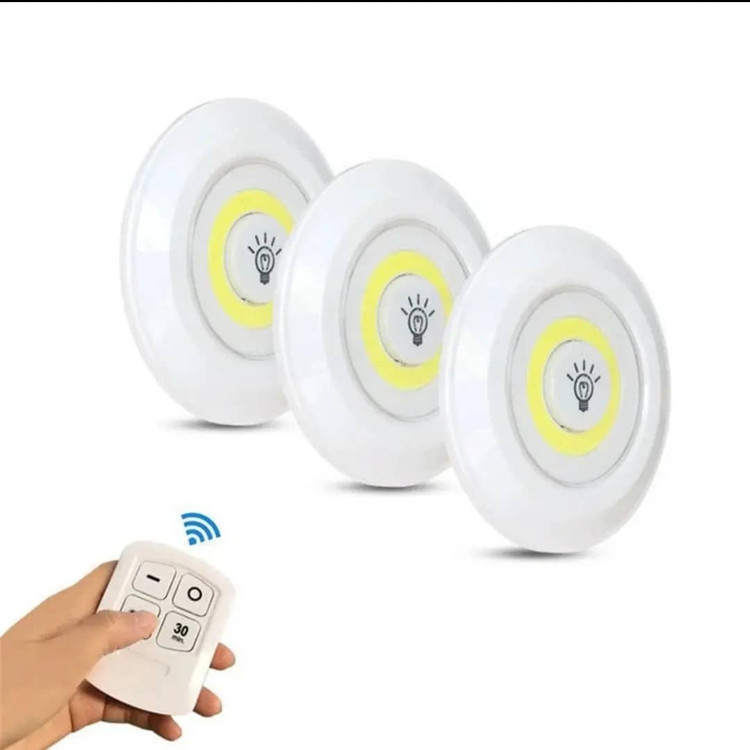 تصویر تخصصی چراغ زیر کابینتی (چراغ سقفی، چراغ مخفی) کنترل دار و باطریخور 3in1 مجموعه 3 عددی با نمایش ویژگیها و جزئیات فنی - نمای 10_1