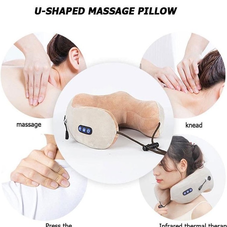 نمای محصول بالش گردنی ماساژور دار(بلوایدیا) ماساژور برقی بالشتی U-shaped کیفیت عالی با تمامی جزئیات ظاهری و فنی