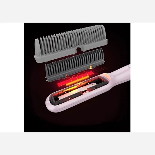 نمای جانبی و طراحی ظاهری برس حرارتی صاف کننده مو Straight comb (بدون کارتن- دارای رنگبندی) با رنگبندی جذاب