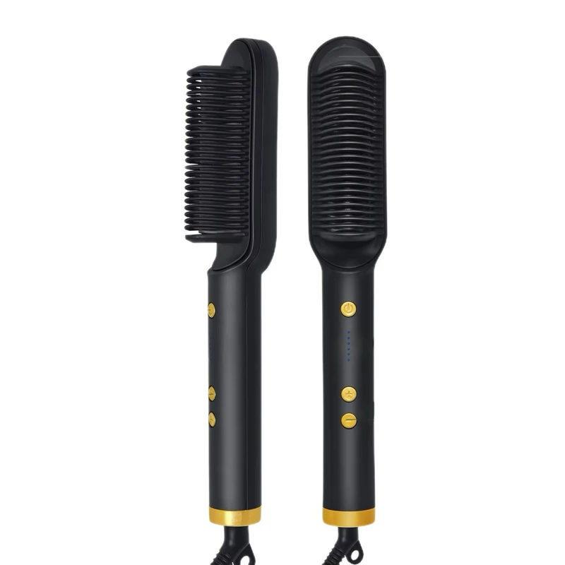 نمای جانبی و طراحی ظاهری برس حرارتی صاف کننده مو Straight comb (بدون کارتن- دارای رنگبندی) با رنگبندی جذاب - نمای 6_1