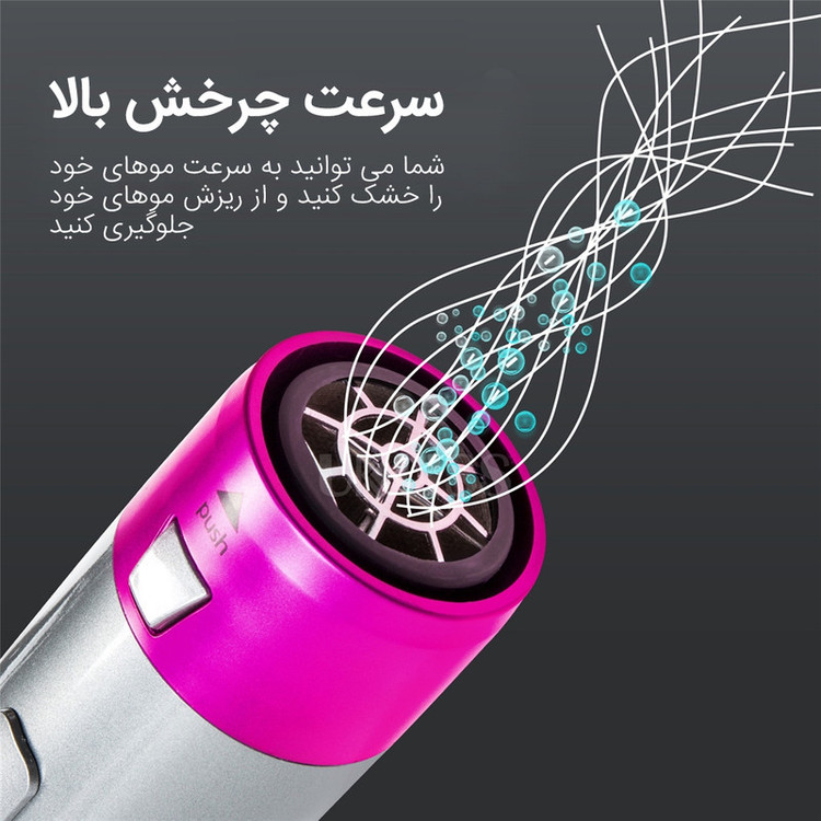 نمای پشت و اجزای تشکیلدهنده حالت دهنده مو و سشوار پنج کاره مو طرح دایسون مدل tp-5+1 با کیفیت بالا - نمای 6_1