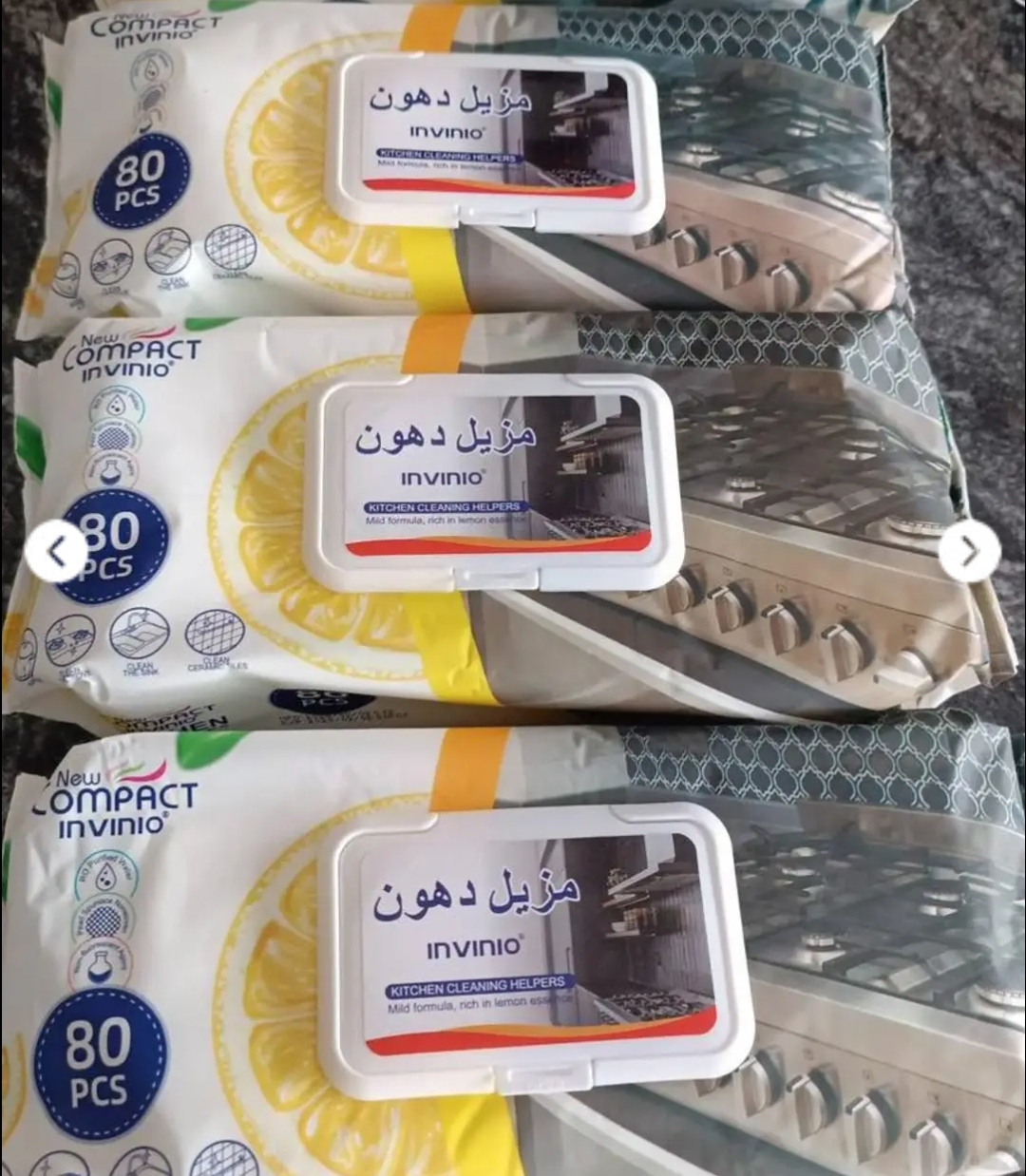 نمای جانبی و طراحی ظاهری دستمال مرطوب اجاق و سطوح آشپزخانه بسته ۴۰ عددی (دستمال چربی زدا) با رنگبندی جذاب