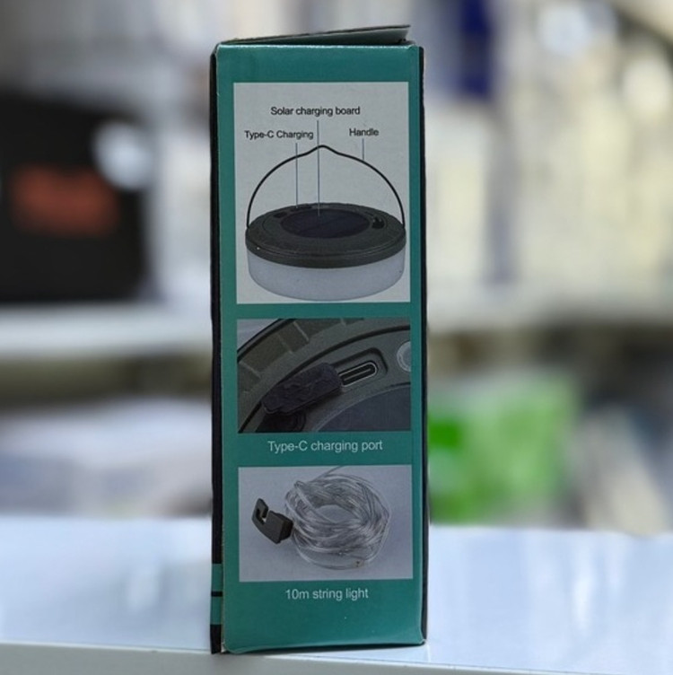 نمای قدی ریسه شارژی کمپینگ پنل خورشیدی دار (سولار) ۱۰ متری مدل YD-2326 نور زرد با تمرکز بر طراحی و کارایی محصول - نمای 17_1