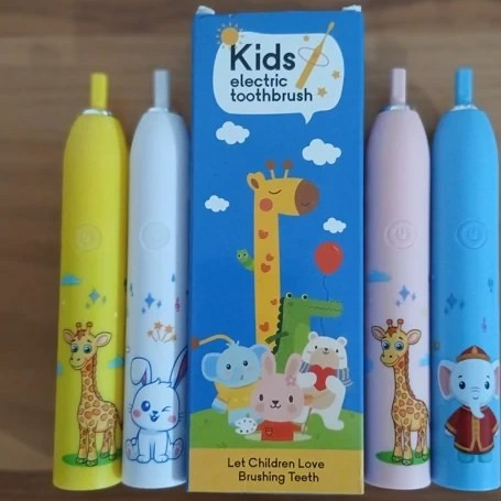 نمای پشت و اجزای تشکیلدهنده مسواک شارژی کودک با طرح های کارتونی مدل Kids electric toothbrush DY-332 با کیفیت بالا - نمای 6_1