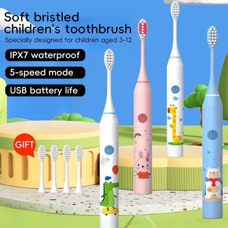 جزئیات کیفیت ساخت و متریال بهکاررفته در مسواک شارژی کودک با طرح های کارتونی مدل Kids electric toothbrush DY-332 - نمای 13_1