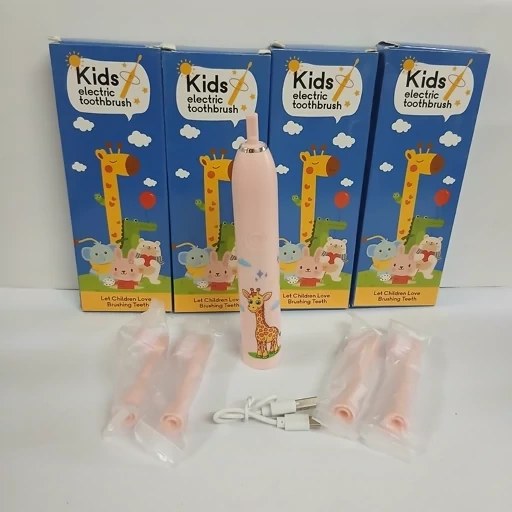 نمای پشت و اجزای تشکیلدهنده مسواک شارژی کودک ویبره ای با طرح های کارتونی مدل Kids electric toothbrush DY-332 با کیفیت بالا - نمای 10_1