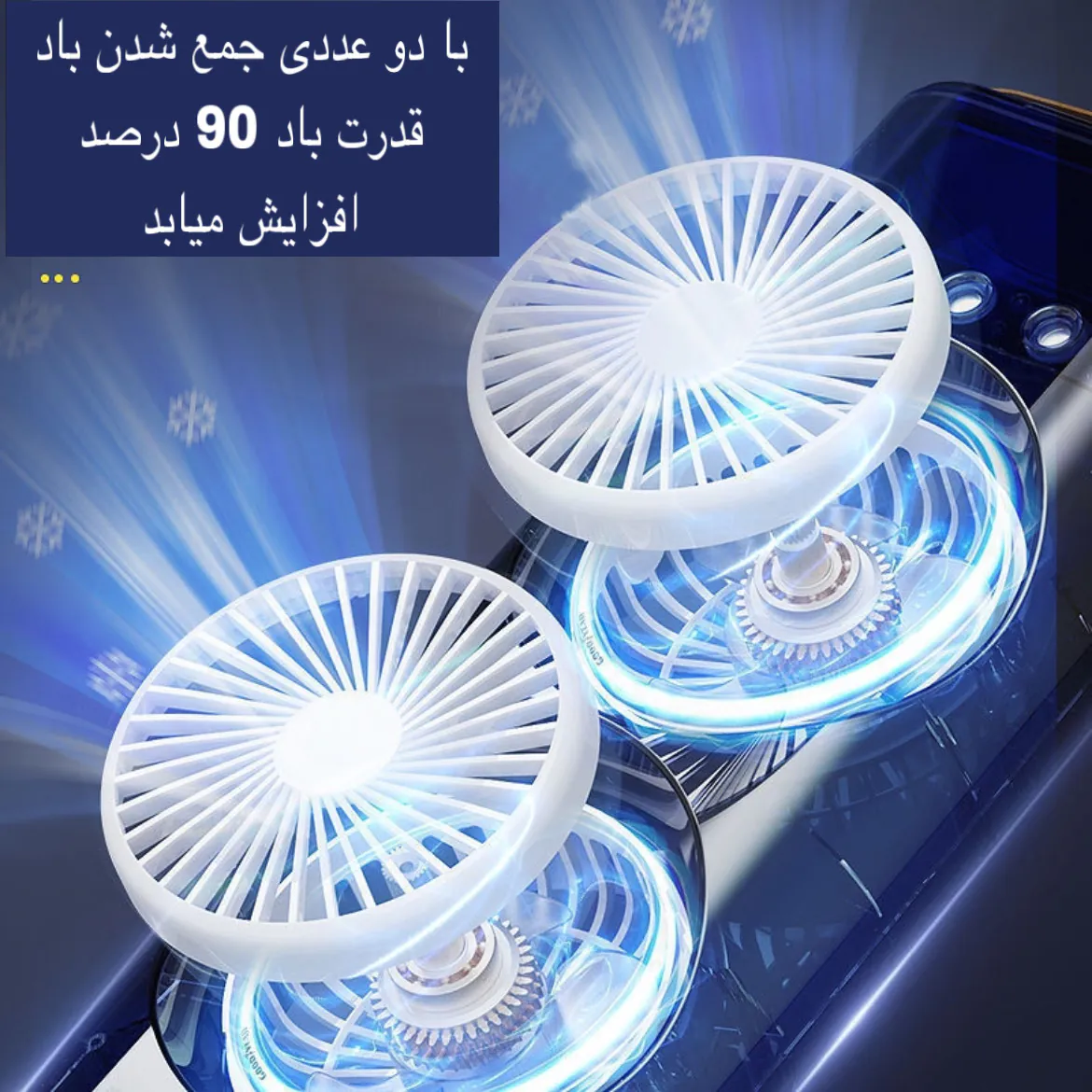 نمای قدی پنکه دو طبقه مه پاش رومیزی کیفیت عالی با تمرکز بر طراحی و کارایی محصول