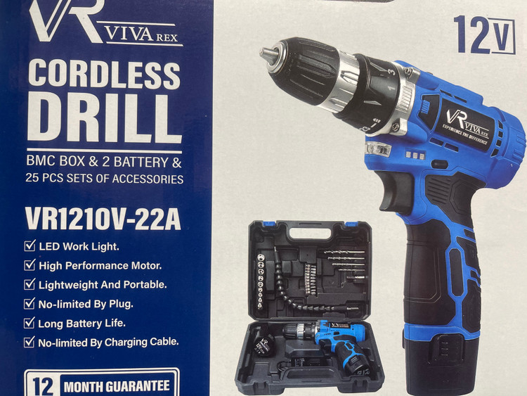 تصویر تخصصی دریل شارژی ۱۲ ولت دو باتری ویوارکس مدل VR1210V-22A با نمایش ویژگیها و جزئیات فنی - نمای 6_1