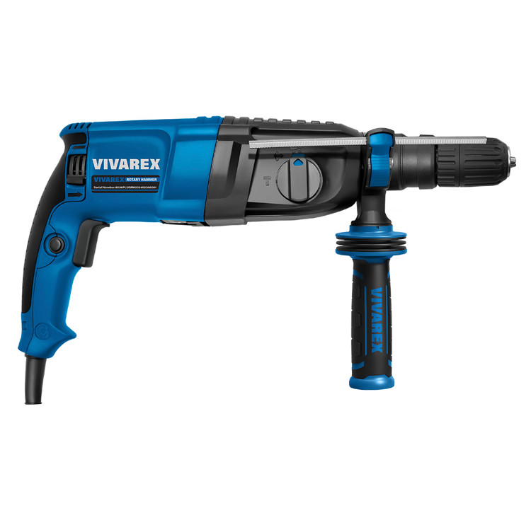 تصویر تخصصی دریل بتن کن ۳ کیلویی ویوارکس با سه نظام اضافه مدل VR8026PLUS-RH با نمایش ویژگیها و جزئیات فنی