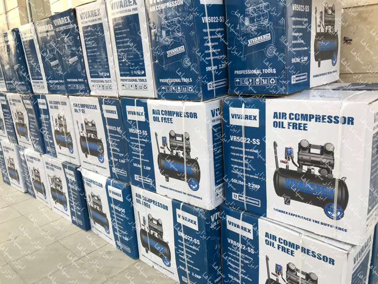 نمای قدی پمپ باد کمپرسور باد ۵۰ لیتر بیصدا ویوارکس مدل VR5022-SS با تمرکز بر طراحی و کارایی محصول - نمای 6_1