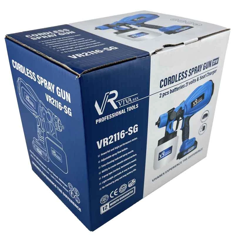 تصویر پیستوله رنگ پاش شارژی ۲۱ ولت ویوارکس مدل VR2116-SG با نورپردازی مناسب و نمای واضح محصول - نمای 8_1