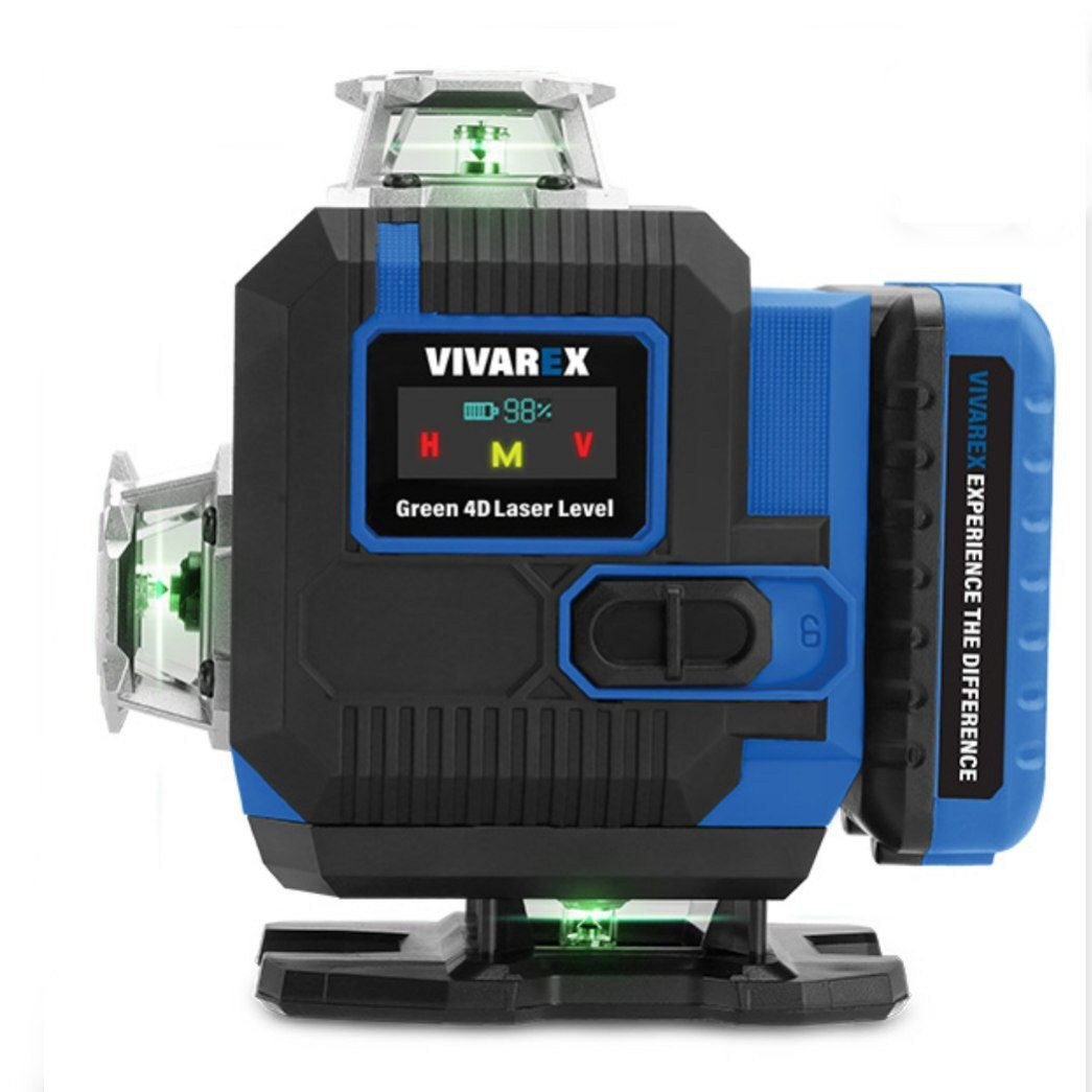 نمای پشت و اجزای تشکیلدهنده تراز لیزری ۳۶۰ درجه ۱۶ خط نور سبز ویوارکس مدل VR1604-L2 با کیفیت بالا