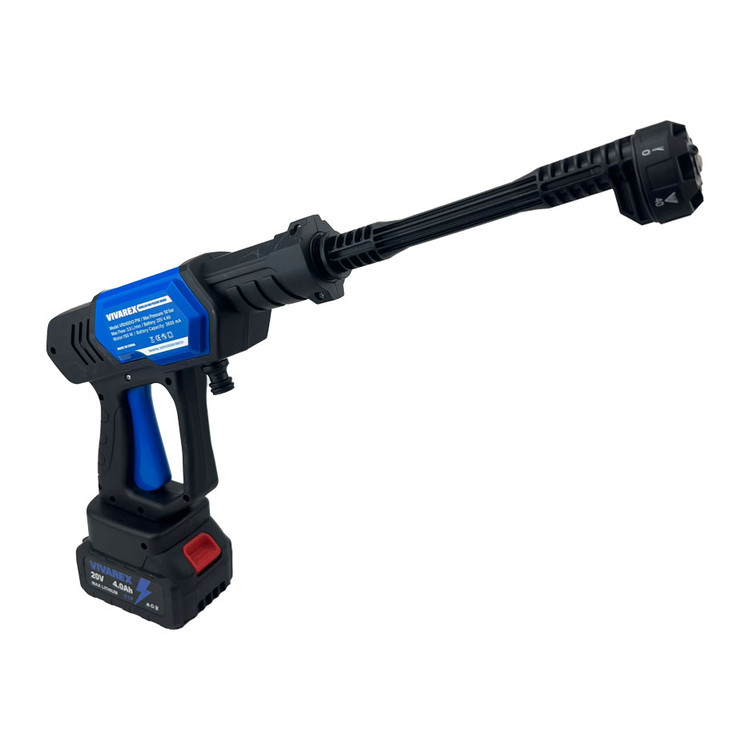 نمای قدی کارواش صنعتی شارژی ۲۵ بار ویوارکس مدل VR2425V2-PW با تمرکز بر طراحی و کارایی محصول