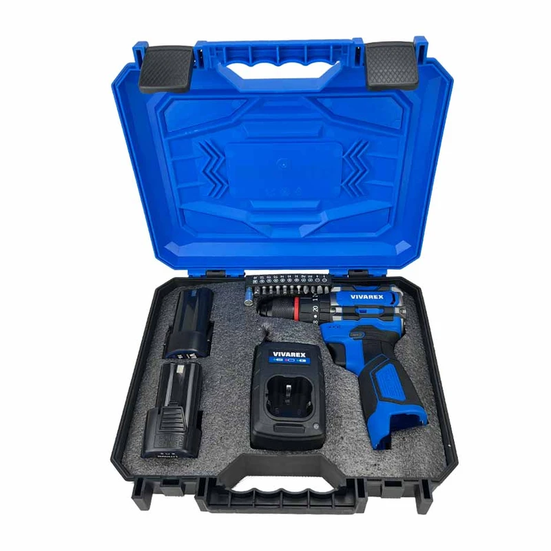 بافت و جنس مواد اولیه دریل شارژی چکشی ۱۶.۸ ولت ویوارکس مدل VR1610V-21BL در نمای نزدیک