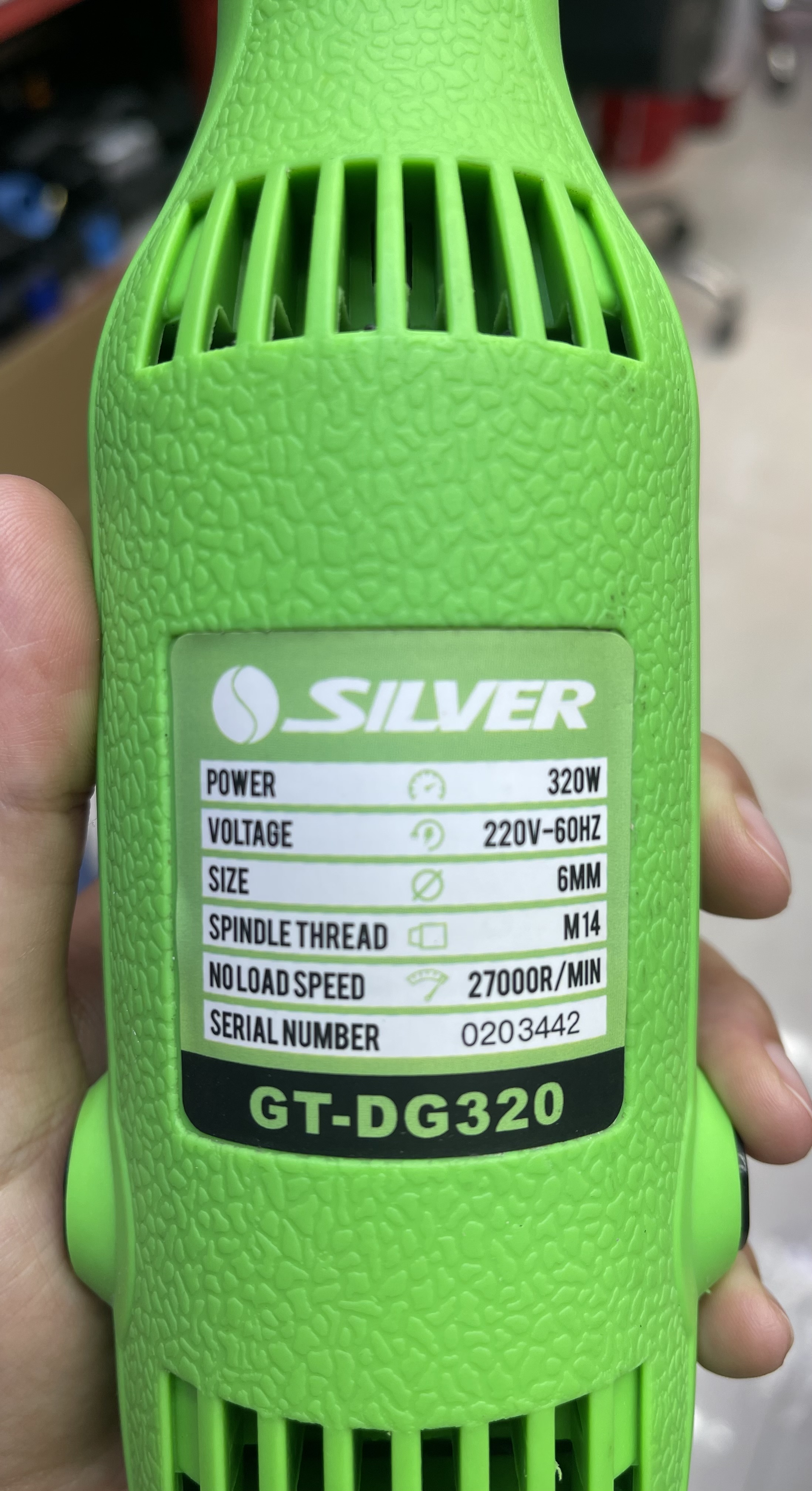 تصویر تخصصی فرز انگشتی گلو بلند سیلور مدل GT-DG320 با نمایش ویژگیها و جزئیات فنی