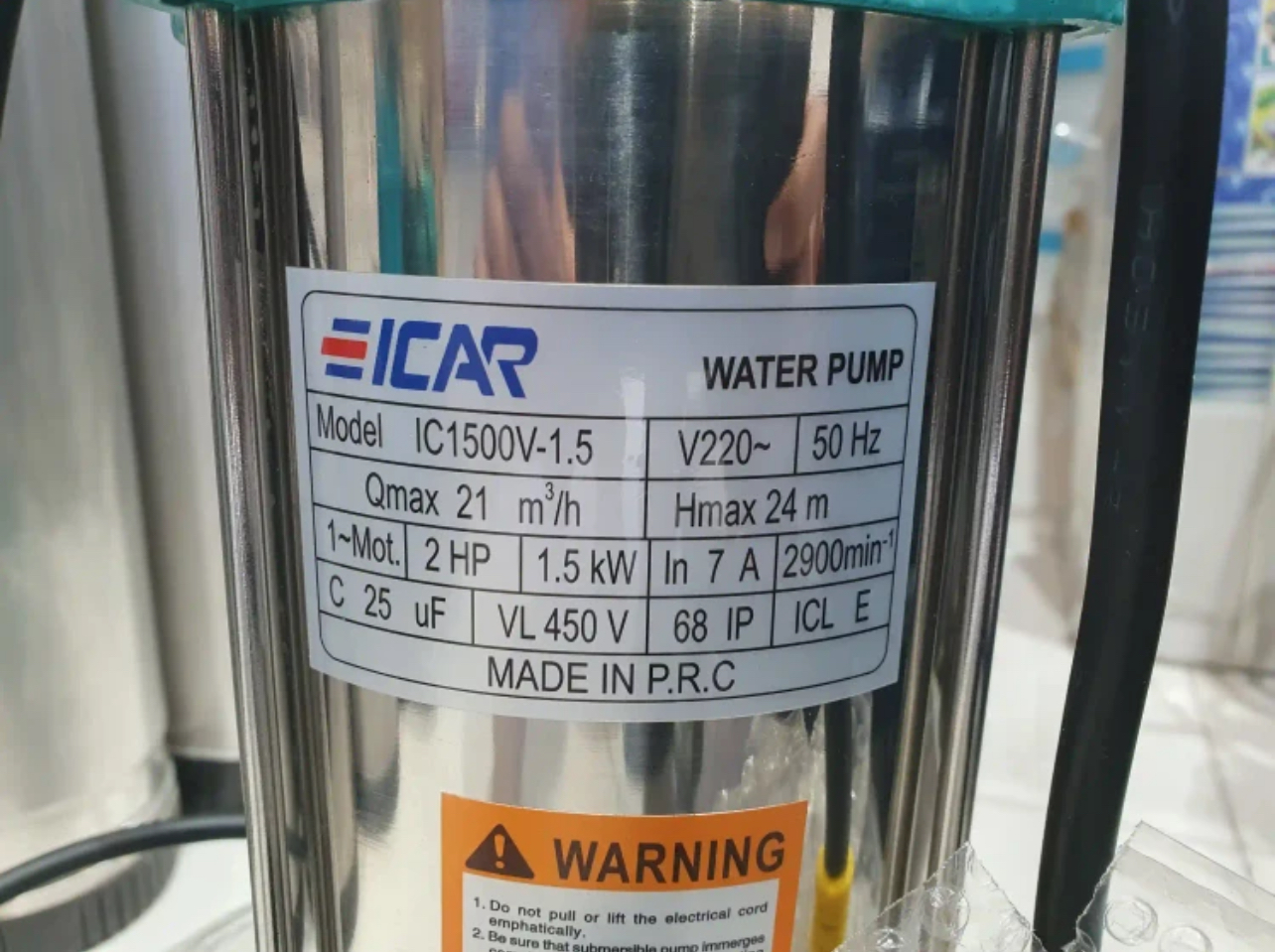 بافت و جنس مواد اولیه لجن کش ۲ اینچ ۲۴ متری ایکار مدل IC1500VF-1/5 فلوتر دار در نمای نزدیک