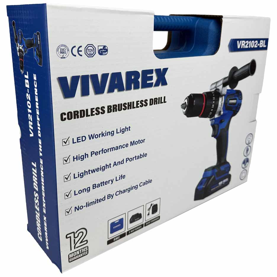 جزئیات کیفیت ساخت و متریال بهکاررفته در دریل شارژی ویوارکس مدل VR2102BL باتری ۲۱ ولت - نمای 7_1