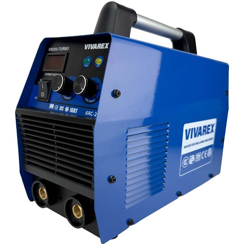 نمای قدی دستگاه جوش اینورتر ۲۰۰ آمپر ویوارکس مدل _VR200Turbo با تمرکز بر طراحی و کارایی محصول - نمای 6_1