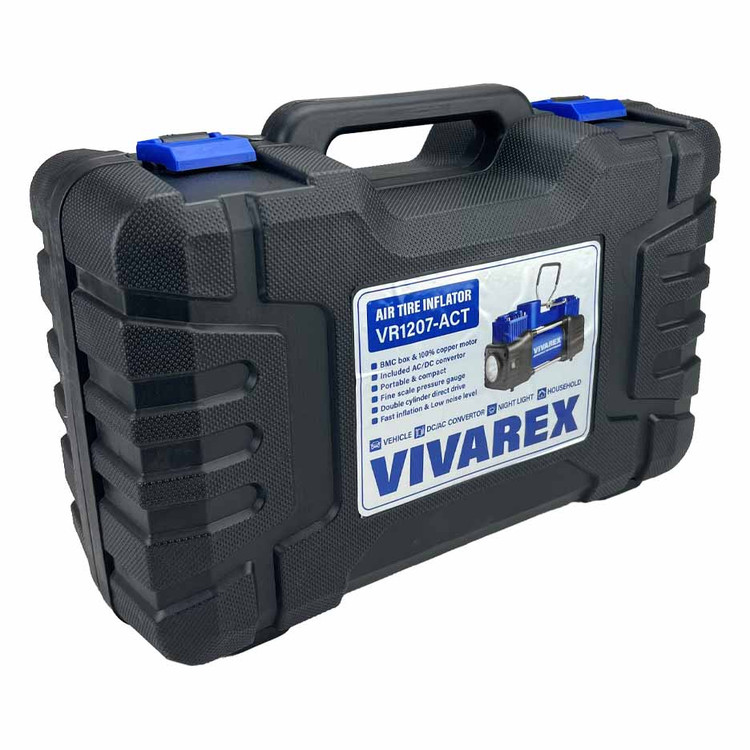 نمای قدی کمپرسور پمپ باد فندکی دوسیلندر ویوارکس مدل VR1207-ACT با تمرکز بر طراحی و کارایی محصول - نمای 6_1