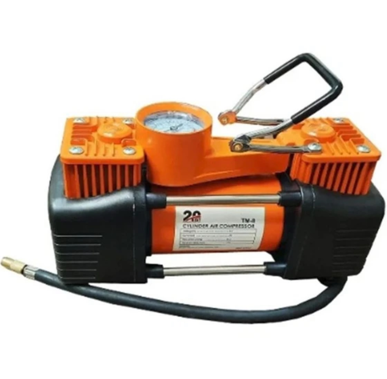 جزئیات دقیق قطعات و اجزای کمپرسور پمپ باد فندکی دو سیلندر خودرو برند بیست 20 مدل TM9 در نمای ماکرو - نمای 6_1