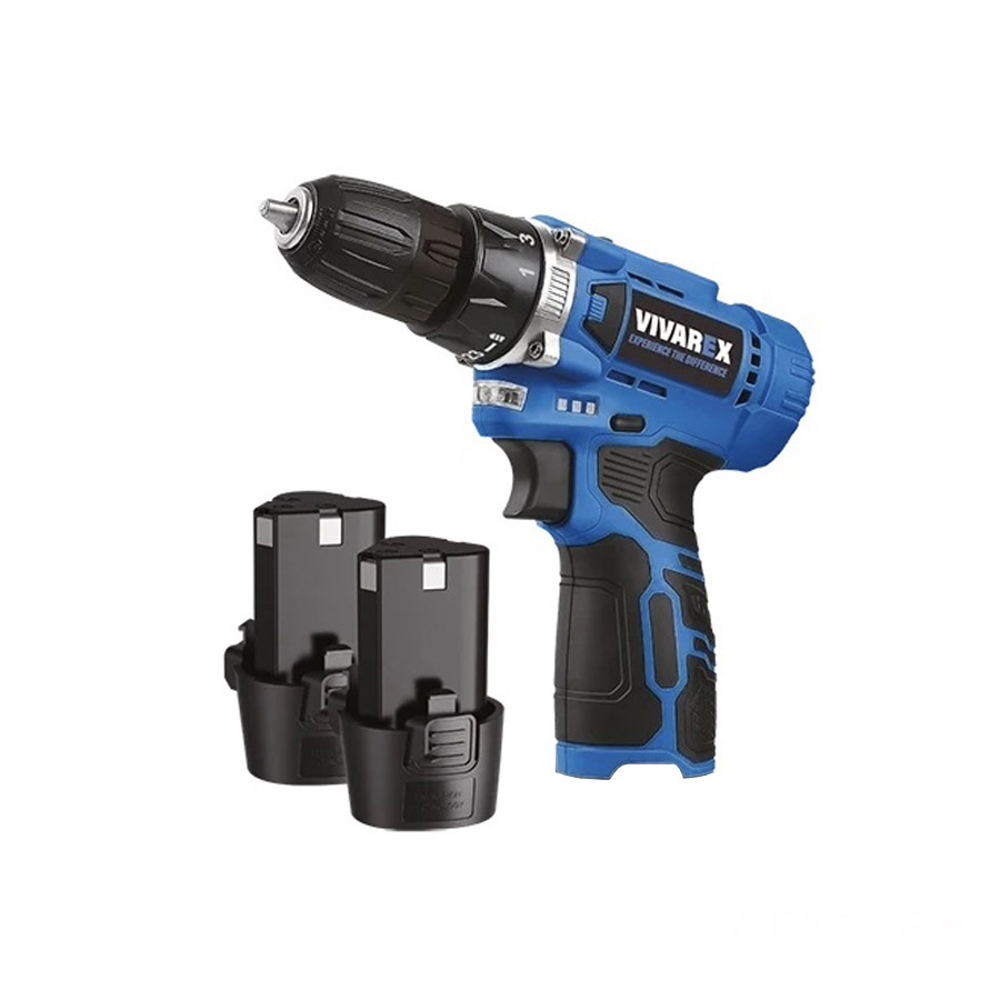 نمای محصول دریل شارژی ۱۲ ولت دو باتری ویوارکس مدل VR1215V-2B با تمامی جزئیات ظاهری و فنی