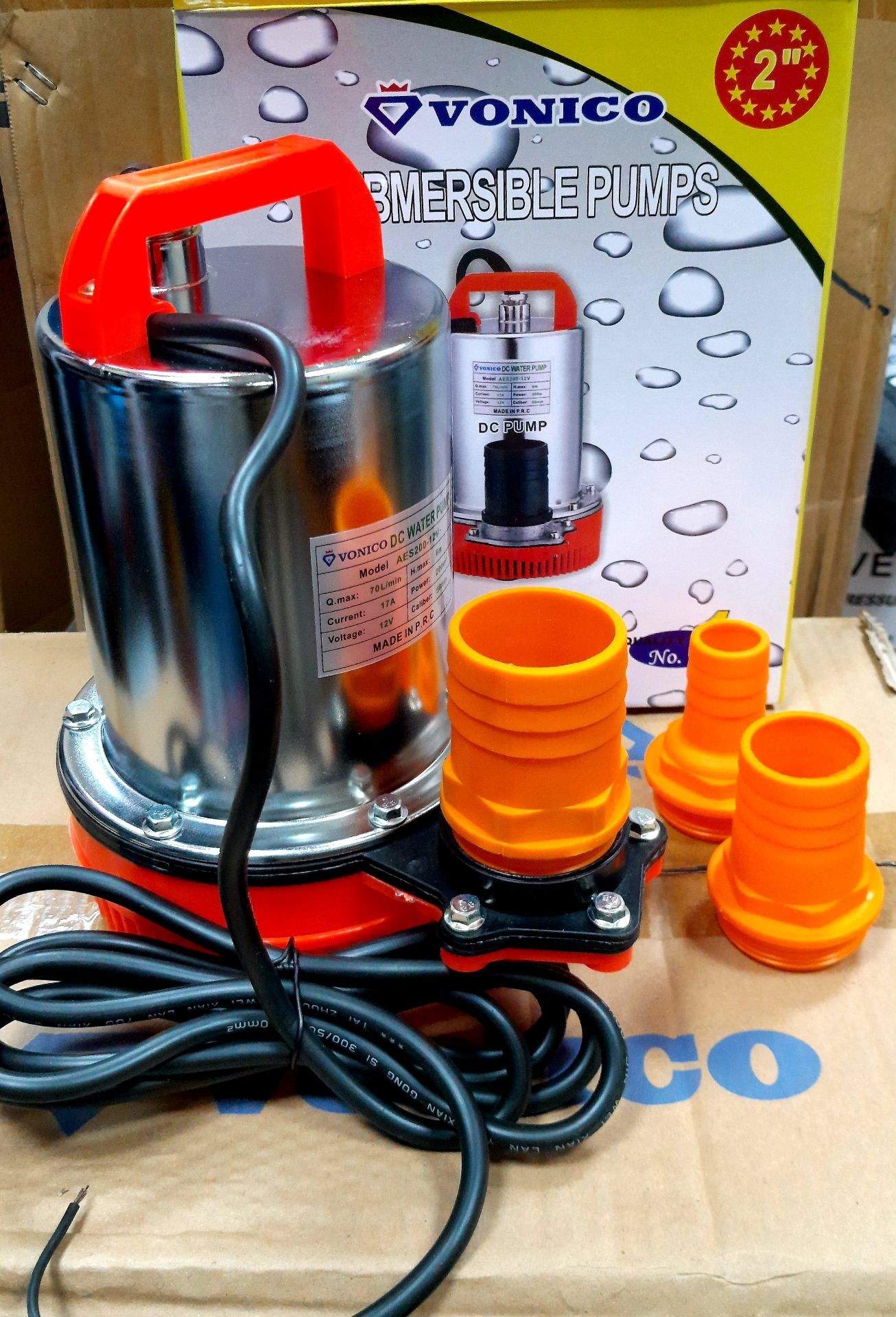 نمای پشت و اجزای تشکیل‌دهنده کفکش ۱۲ ولت ۲ اینج ونیکو مدل AES200-12V با کیفیت بالا