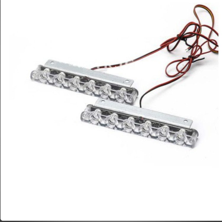 نمای جانبی و طراحی ظاهری چراغ خودرو پلیسی دو تیکه ۱۲ لنز مناسب برای جلوی پنجره و موتور سیکلت لبه دار(بسته عددی) با رنگبندی جذاب
