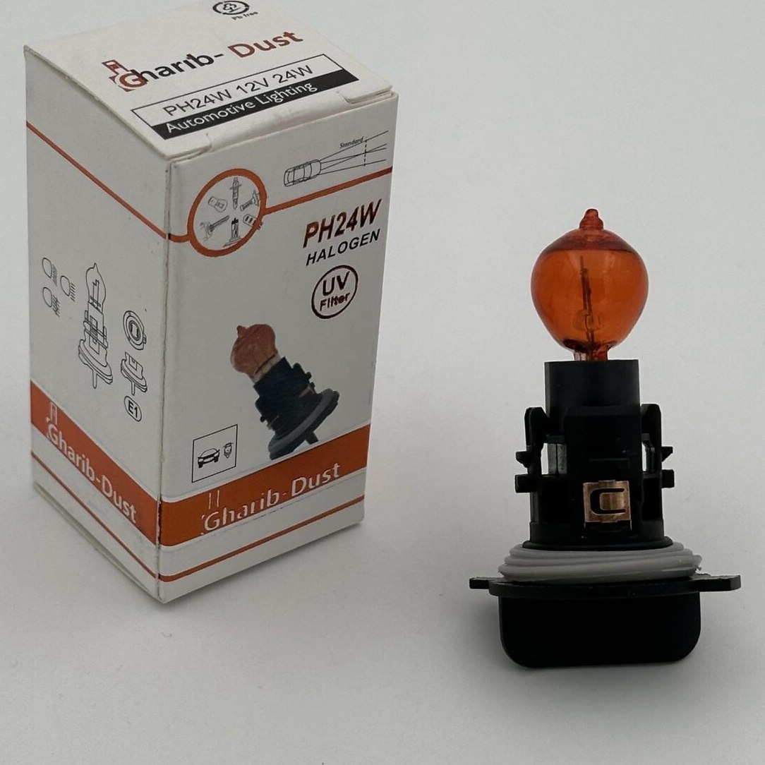 جزئیات کیفیت ساخت و متریال به‌کاررفته در لامپ راهنما خودرو BMW / مدل PH24W – 12 V – 24 W نارنجی