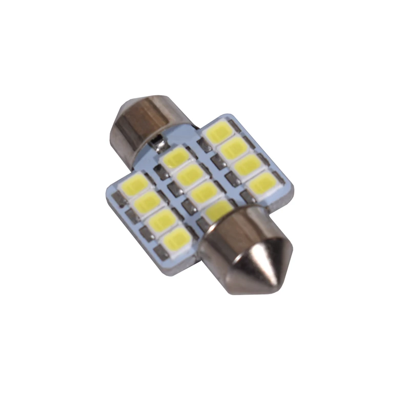 بستهبندی اورجینال لامپ فشنگی چراغ سقف خودرو SMD یخی همراه با مشخصات فنی محصول