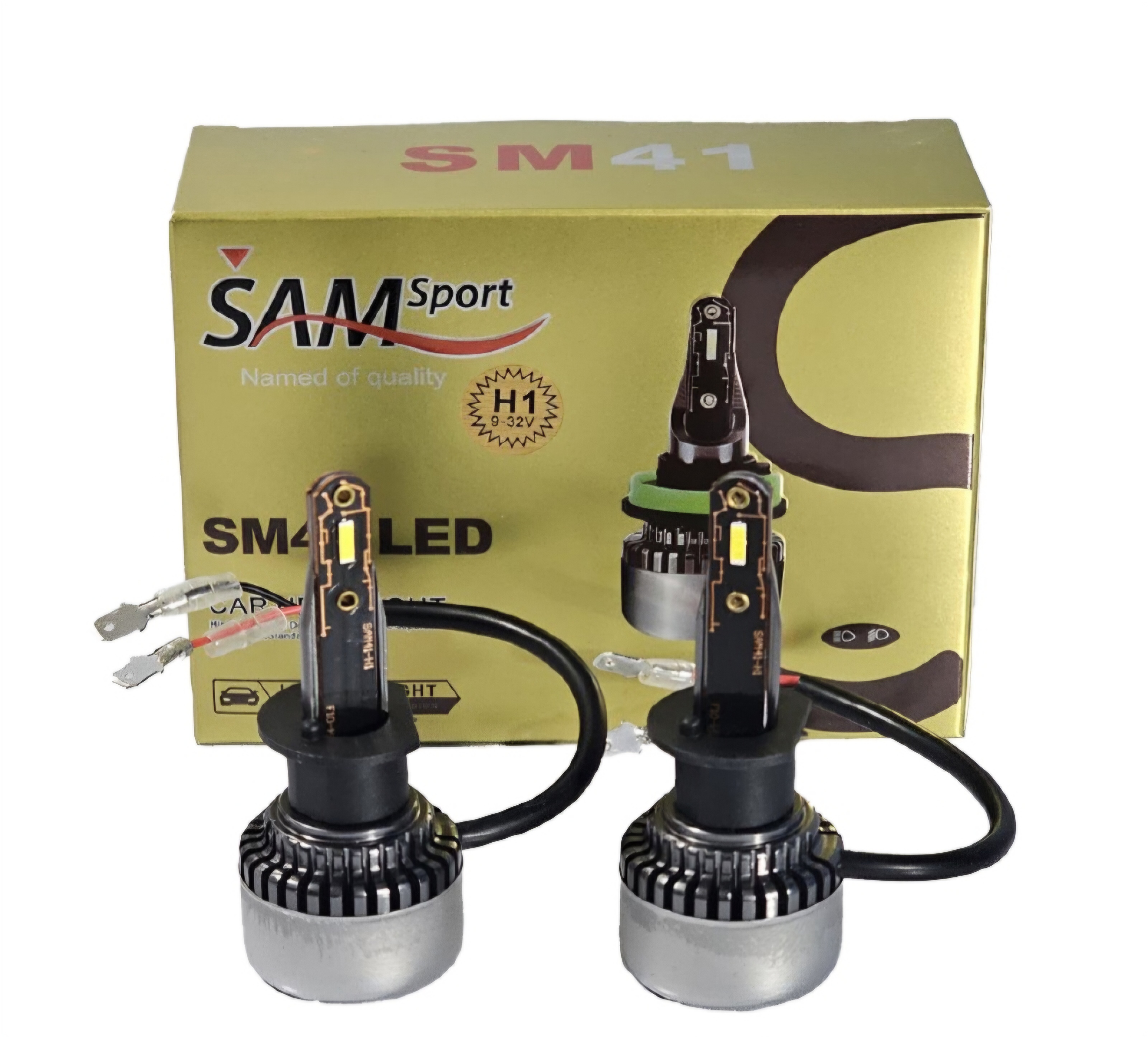 نمای کامل هدلایت خودرو سام ۴۱ SAM(بسته دو عددی) در همه ی پایه ها و مدل همراه با بستهبندی اصلی و جزئیات محصول - نمای 6_1