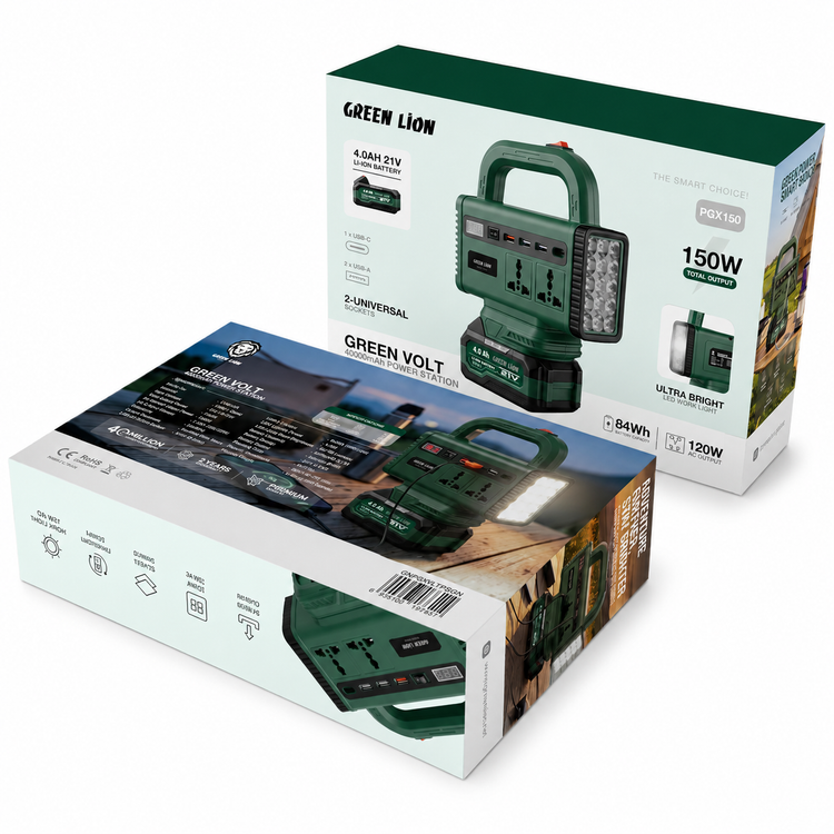 بافت و جنس مواد اولیه پاور استیشن قابل حمل گرین لاین Green Volt 150W با باتری 4000mAh در نمای نزدیک