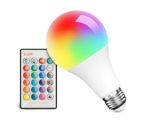 نمای پشت و اجزای تشکیلدهنده لامپ LED هوشمند کنترلدار کنترل دار مدل RGBW BULB با کیفیت بالا