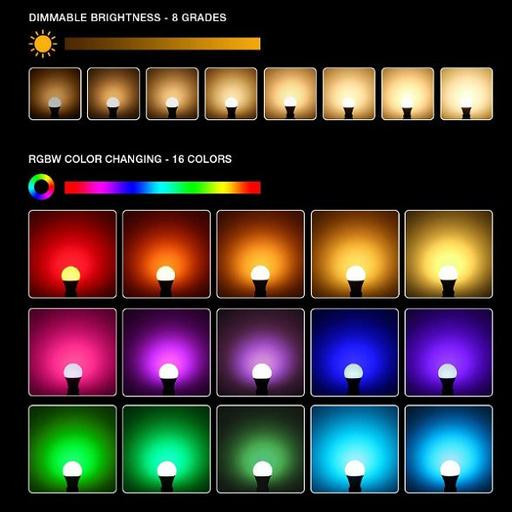 نمای قدی لامپ LED هوشمند کنترلدار کنترل دار مدل RGBW BULB با تمرکز بر طراحی و کارایی محصول - نمای 7_1