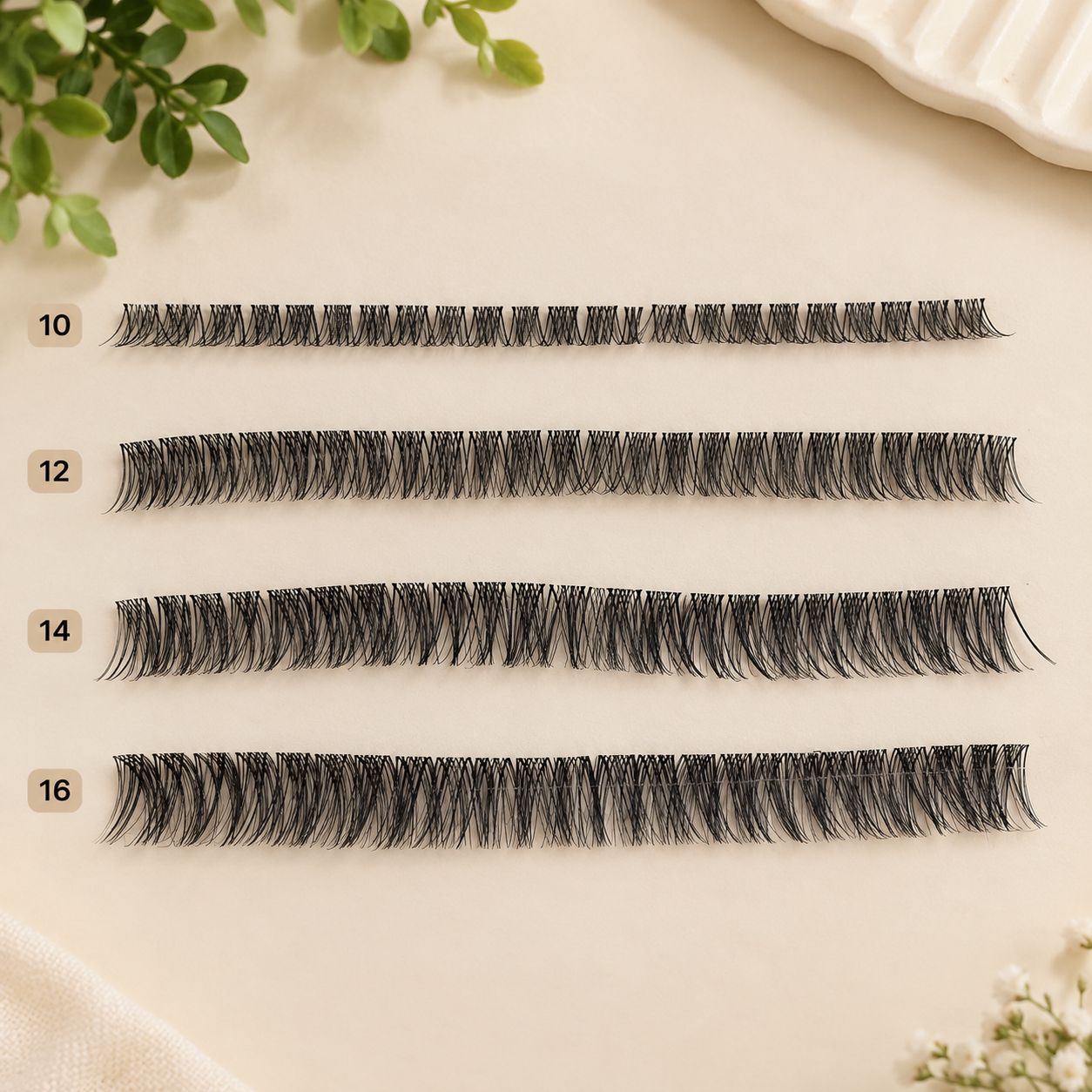 نمای جانبی و طراحی ظاهری مژه ریسه ای فیشر مناسب کاشت و اکستنشن مژه طبیعی با رنگ‌بندی جذاب
